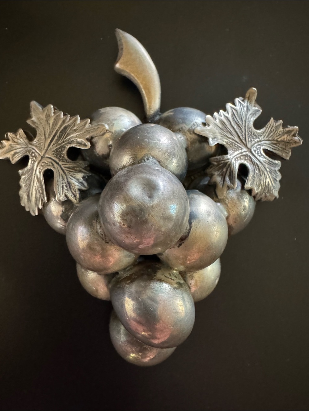 Vintage Mexico Sterling Silver Grape Cluster Brooch